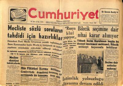 Cumhuriyet Gazetesi 7 Kasım 1957 - Petrol Boruları İçin İranla Anlaşma Oluyor - Samsunu Seller Kapladı GZ85319 - 1