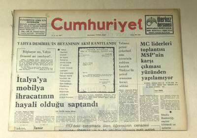 Cumhuriyet Gazetesi 7 Kasım 1975 GZ736 - 1