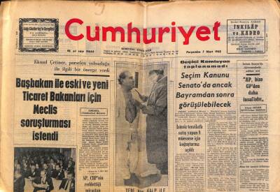 Cumhuriyet Gazetesi 7 Mart 1968 - Elizabeth Taylor-Richard Burton Çifti Beyaz Perdeyi Bırakıyor GZ84992 - 1