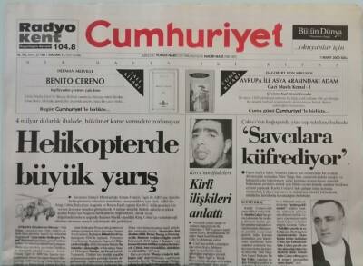 Cumhuriyet Gazetesi 7 Mart 2000 NATO İçin Özel Yasa Hazırlanıyor - Çakıcının Koğuşunda Cep Telefonu Bulundu - GZ44703 - 1