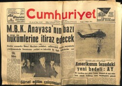 Cumhuriyet Gazetesi 7 Mayıs 1961 - MBK Anayasanın Bazı Hükümlerine İtiraz Edecek GZ103009 - 1