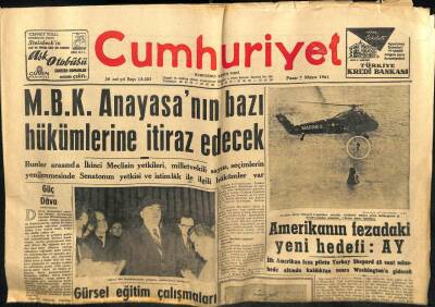 Cumhuriyet Gazetesi 7 Mayıs 1961 - MBK Anayasanın Bazı Hükümlerine İtiraz Edecek GZ103009 - 2