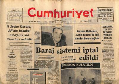 Cumhuriyet Gazetesi 7 Mayıs 1968 - Vietnamda Savaş Şiddetlendi GZ76046 - 1
