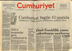 Cumhuriyet Gazetesi 7 Mayıs 1985 - Özal Emeklilik Yaşını Yükseltmeye Mecburuz GZ62165 - 2