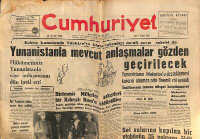 Cumhuriyet Gazetesi 7 Nisan 1964 - Yunanistanla Mevcut Anlaşmalar Gözden Geçirilicek GZ69872 - 2