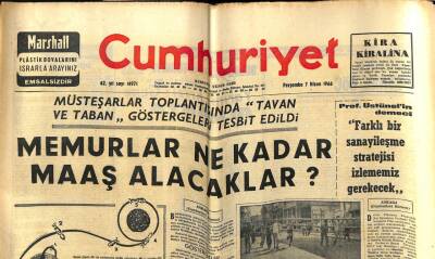 Cumhuriyet Gazetesi 7 Nisan 1966 - Luna-10 Aydan Bilgi Gönderiyor..Bazı Öğrenci Derneklerinin Kapatılması İsteniyor GZ59248 - 1
