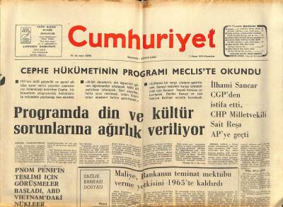 Cumhuriyet Gazetesi 7 Nisan 1975 - Maliye , Bankanın Teminat Mektubu Verme Yetkisini 1965te Kaldırdı GZ85073 - 1