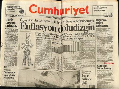 Cumhuriyet Gazetesi 7 Nisan 1992 - Terör Bayram Tanımadı GZ62265 - 1