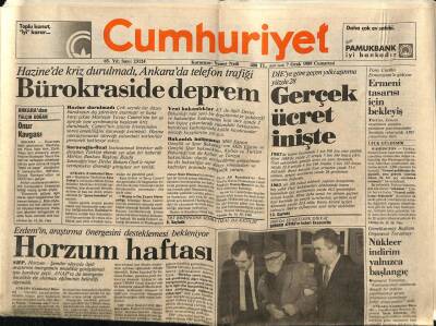 Cumhuriyet Gazetesi 7 Ocak 1989 - Tony Coelho Ermenistana Gidiyor GZ62256 - 1