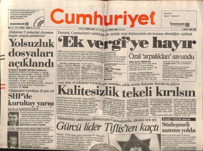 Cumhuriyet Gazetesi 7 Ocak 1992 - Doğum Günü Hediyesi GZ55532 - 1