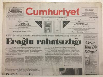 Cumhuriyet Gazetesi 7 Ocak 2000 - Eroğlu Rahatsızlığı GZ48573 - 1