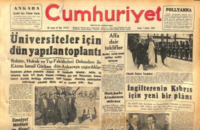 Cumhuriyet Gazetesi 7 Şubat 1958 - Dünya Spor Tarihinin İkinci Büyük Kazası - İngilterenin Kıbrıs İçin Yeni Bir Plânı GZ120428 - 1