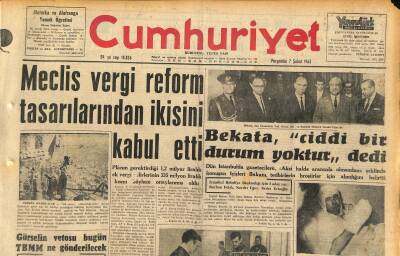 Cumhuriyet Gazetesi 7 Şubat 1963 - Edirnede Sel Tehlikesine Karşı Fevkalade Tedbirler Alınıyor - Gümüşpala Devlet Reisi Olmak İstemiş GZ120625 - 1