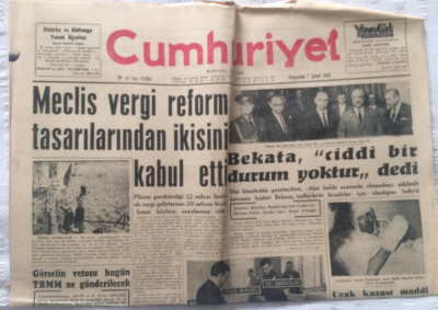 Cumhuriyet Gazetesi 7 Şubat 1963 - Meclis Vergi Reform Tasarılarından İkisini Kabul Etti - GZ19421 - 1