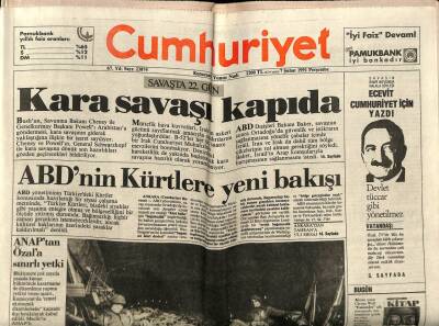 Cumhuriyet Gazetesi 7 Şubat 1991 - Körfezden Ağır Fatura GZ62194 - 1