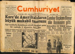 Cumhuriyet Gazetesi 8 Ağustos 1950 - Korede Amerikalıların Büyük Mukabil Taarruzu GZ71480 - 1