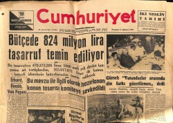 Cumhuriyet Gazetesi 8 Ağustos 1960 - Bütçede 824 Milyon Lira Tasarruf Temin Ediliyor GZ70107 - 1