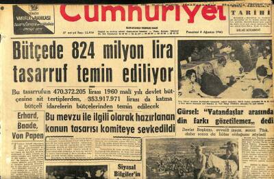 Cumhuriyet Gazetesi 8 Ağustos 1960 - Emin Kalafatın Oğlu Sanık GZ110063 - 1