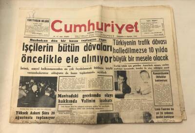 Cumhuriyet Gazetesi 8 Ağustos 1962 GZ982 - 1