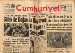 Cumhuriyet Gazetesi 8 Aralık 1962 - Gülek İle Doğan Haysiyet Divanına Sevkedildi GZ70067 - 2