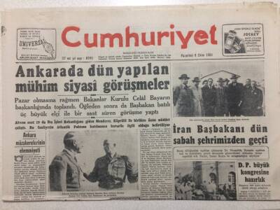 Cumhuriyet Gazetesi 8 Ekim 1951 - Ankarada Dün Yapılan Mühim Siyasi Görüşmeler GZ52534 - 1