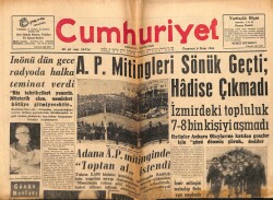 Cumhuriyet Gazetesi 8 Ekim 1962 - AP Teşkilatı , Genel Merkezin Direktiflerine Kulak Asmadı GZ69615 - 2