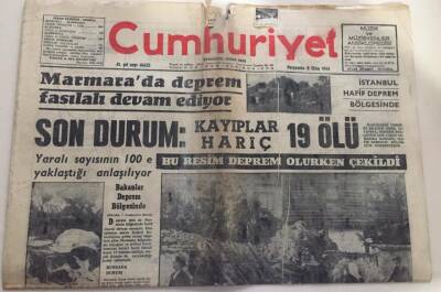 Cumhuriyet Gazetesi 8 Ekim 1964 -Marmarada Deprem Fasılalı Devam Ediyor GZ6059 - 1