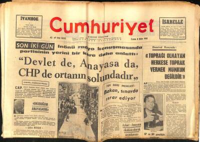 Cumhuriyet Gazetesi 8 Ekim 1965 - Demirel Konya`da, Toprağı Olmayan Herkese Toprak Vermek Mümkün Değildir GZ88052 - 1