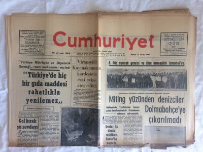 Cumhuriyet Gazetesi 8 Ekim 1967 - Miting Yüzünden Denizciler Dolmabahçeye Çıkarılmadı GZ73364 - 1