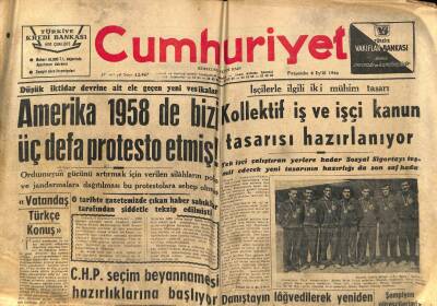 Cumhuriyet Gazetesi 8 Eylül 1960 - Kollektif İş Ve İşçi Kanun Tasarısı Hazırlanıyor GZ82577 - 1