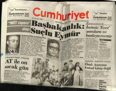 Cumhuriyet Gazetesi 8 Eylül 1988 - Doğum Günü Hediyesi GZ56910 - 1