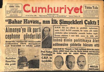 Cumhuriyet Gazetesi 8 Haziran 1957 - Avrupa Hareketleri Kongresi 10 Haziranda Romada Toplanıyor GZ119866 - 1