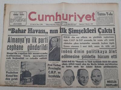 Cumhuriyet Gazetesi 8 Haziran 1957 - Pakistanlılar Kıbrıs Davamızı Destekliyor GZ71912 - 1