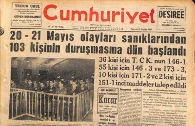 Cumhuriyet Gazetesi 8 Haziran 1963 - İranda 15 Molla Dün Divanı Harbe Verildi - Hükümette Bir Yenilemeye Gidilmesi İhtimali Mevcut GZ120681 - 1