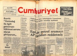 Cumhuriyet Gazetesi 8 Haziran 1974 - Egede Petrol Aramayı AP İktidarı Reddetmiş GZ103249 - 1