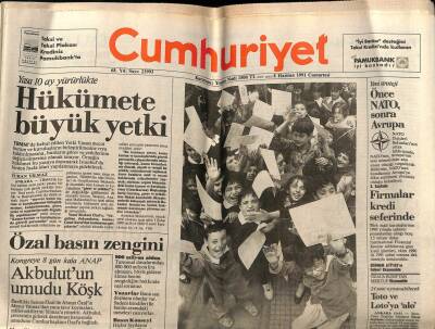 Cumhuriyet Gazetesi 8 Haziran 1991 - Doğum Günü Hediyesi GZ56834 - 1