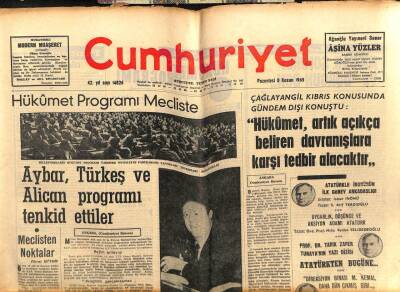 Cumhuriyet Gazetesi 8 Kasım 1965 - Hükümet Programı Mecliste GZ103173 - 1