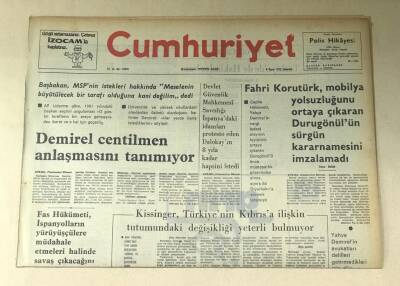 Cumhuriyet Gazetesi 8 Kasım 1975 GZ737 - 1