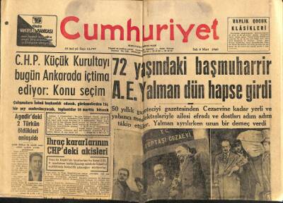 Cumhuriyet Gazetesi 8 Mart 1960 - Amerikadaki Dehşet Verici Kar Fırtınası 160 Kişi Öldü GZ88320 - 1