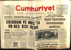 Cumhuriyet Gazetesi 8 Mart 1966 - Erzurum Ve Muşta 15 Kişi Deprem Sonuncu Öldü GZ103071 - 2