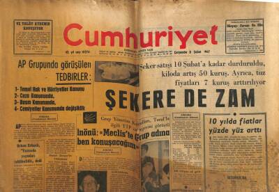 Cumhuriyet Gazetesi 8 Mart 1967 - Şekere de Zam GZ59129 - 1