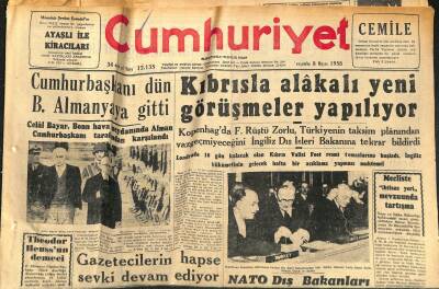 Cumhuriyet Gazetesi 8 Mayıs 1958 - Mısıra 400 Milyon Marklık Kredi Açıldı - Kıbrısla Alakalı Yeni Görüşmeler Yapılıyor GZ120420 - 1