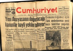 Cumhuriyet Gazetesi 8 Mayıs 1961 - Yeni Anayasanın Doğuracağı Kanunlar Hayli Yekun Tutuyor GZ103008 - 1