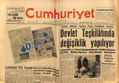Cumhuriyet Gazetesi 8 Mayıs 1963 - Devlet Teşkilatı Rehberi Hazırlanıyor GZ81354 - 1
