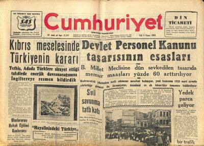 Cumhuriyet Gazetesi 8 Nisan 1958 - Güneyde Kuraklık Tehlikesi Büyüyor - Lana Turnerin Kızı Karakolda GZ98157 - 1