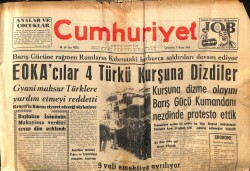 Cumhuriyet Gazetesi 8 Nisan 1964 - EOKAcılar 4 Türkü Kurşuna Dizdiler GZ103118 - 1
