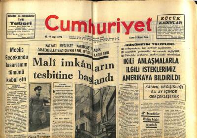 Cumhuriyet Gazetesi 8 Nisan 1966 - Meclis Gecekondu Tasarısının Tümünü Kabul Etti GZ59247 - 1