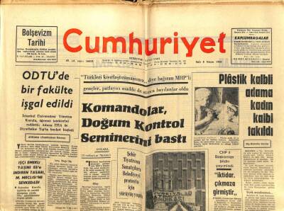 Cumhuriyet Gazetesi - 8 Nisan 1968 - Plastik Kalpli Adama Kadın Kalbi Takıldı GZ99470 - 1