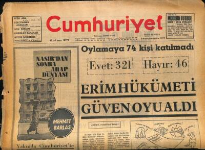 Cumhuriyet Gazetesi 8 Nisan 1971 - Ankara Hukuk Fakültesi İle Karadeniz Teknik Üniversitesi Kapatıldı GZ87028 - 1