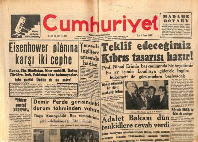 Cumhuriyet Gazetesi 8 Ocak 1957 - General Ampul Fabrikası Dün Faaliyetini Tatil Etti GZ85267 - 1